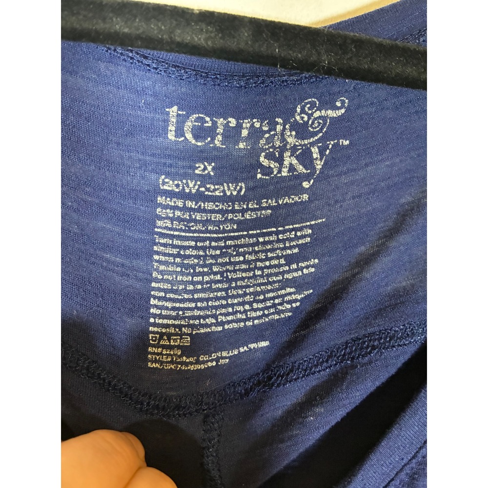 Terra & Sky 2X Blue Graphic Tee Be Confident Inspired Yourself Plus Size Shirt - Picture 2 of 7